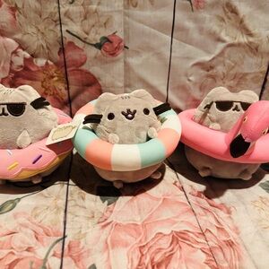Pusheen Floatie Bundle: Donut (Macy's), Tricolor & Flamingo (Itsugar) Rare Gund